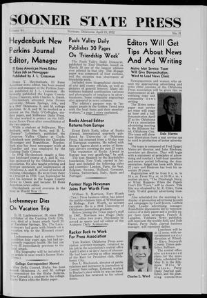 Sooner State Press (Norman, Okla.), Vol. 42, No. 122, Ed. 1 Saturday, April 19, 1952