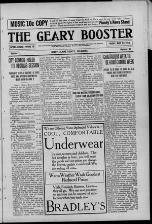 The Geary Booster (Geary, Okla.), Vol. 1, No. 31, Ed. 1 Friday, May 23, 1913