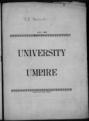 University Umpire (Norman, Okla.), Vol. 2, No. 13, Ed. 1 Thursday, June 1, 1899