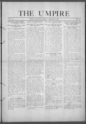 The Umpire (Norman, Okla.), Vol. 3, No. 39, Ed. 1 Tuesday, February 16, 1909