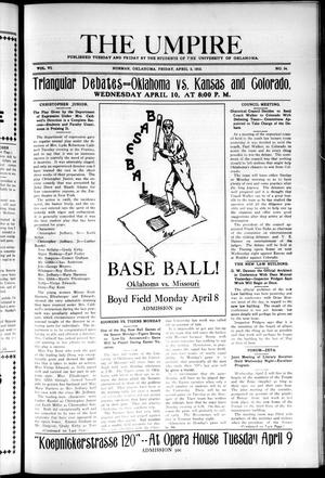 The Umpire (Norman, Okla.), Vol. 6, No. 54, Ed. 1 Friday, April 5, 1912