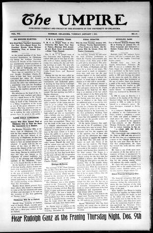 The Umpire (Norman, Okla.), Vol. 7, No. 27, Ed. 1 Tuesday, January 7, 1913