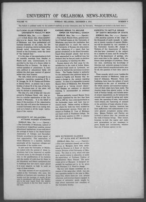 University of Oklahoma News-Journal (Norman, Okla.), Vol. 6, No. 9, Ed. 1 Monday, December 8, 1913
