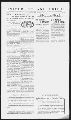 University and Editor (Norman, Okla.), Vol. 9, No. 48, Ed. 1 Monday, September 10, 1917