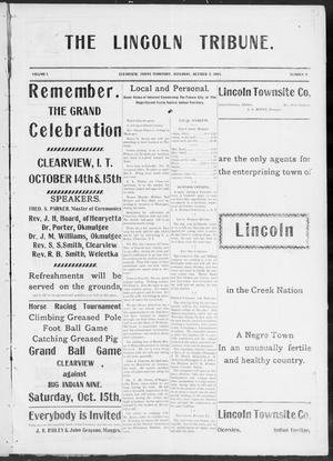 The Lincoln Tribune. (Clearview, Indian Terr.), Vol. 1, No. 9, Ed. 1 Saturday, October 8, 1904