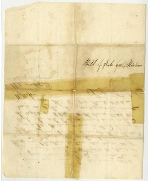 Bill of sale for Abraham, an enslaved boy
