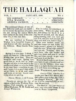The Hallaquah, Volume 1, Number 2, January 1880