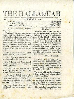 The Hallaquah, Volume 1, Number 3, February 1880