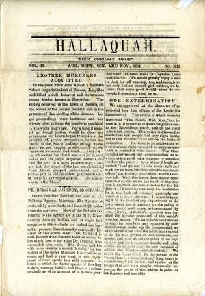 The Hallaquah, Volume 2, Number 12, August-November 1881