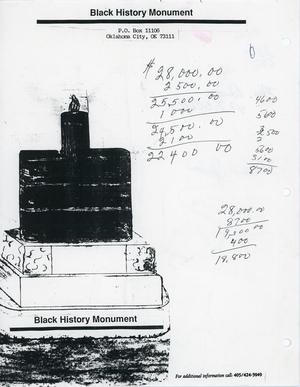 Black history monument stationary with notes