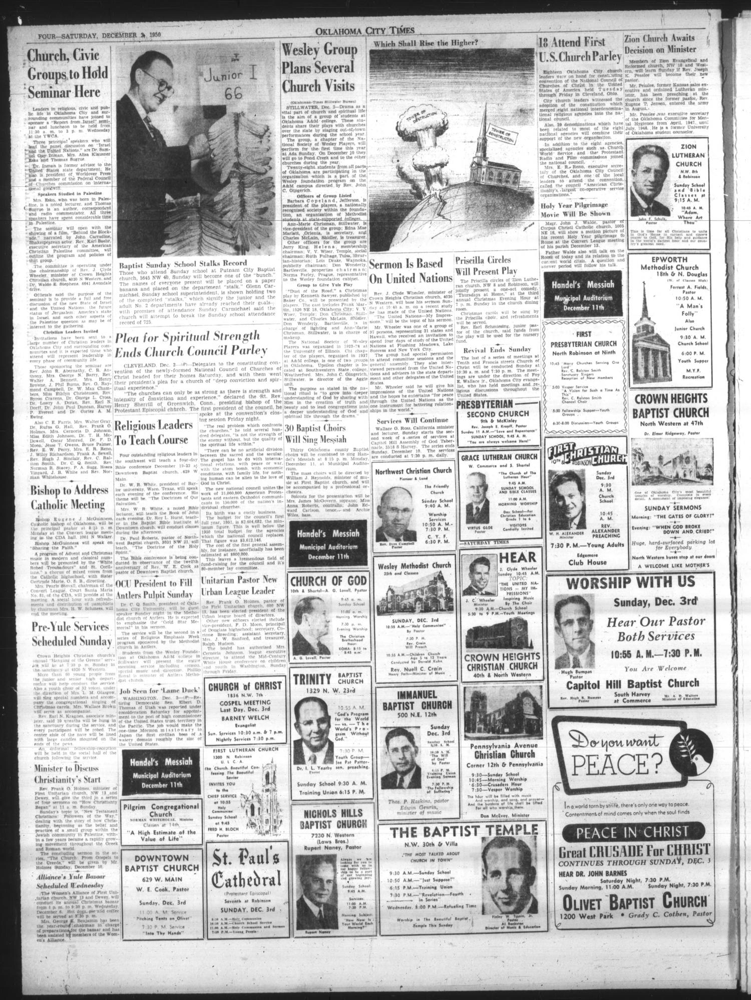 Oklahoma City Times (Oklahoma City, Okla.), Vol. 61, No. 258, Ed. 3 Saturday, December 2, 1950
                                                
                                                    [Sequence #]: 4 of 5
                                                