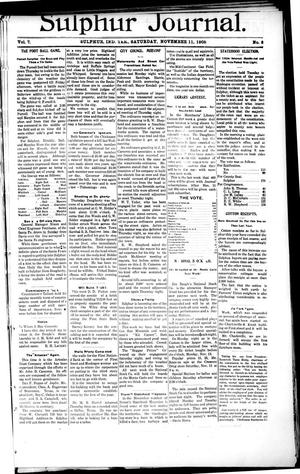 Sulphur Journal. (Sulphur, Indian Terr.), Vol. 7, No. 8, Ed. 1 Saturday, November 11, 1905