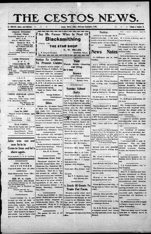Primary view of object titled 'The Cestos News. (Cestos, Okla.), Vol. 4, No. 21, Ed. 1 Friday, September 8, 1911'.