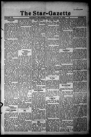 The Star=Gazette (Sallisaw, Okla.), Vol. 7, No. 12, Ed. 1 Friday, January 17, 1913