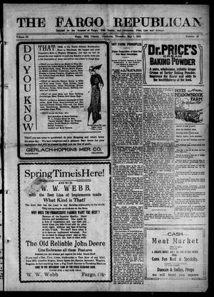 The Fargo Republican (Fargo, Okla.), Vol. 3, No. 49, Ed. 1 Thursday, May 1, 1913