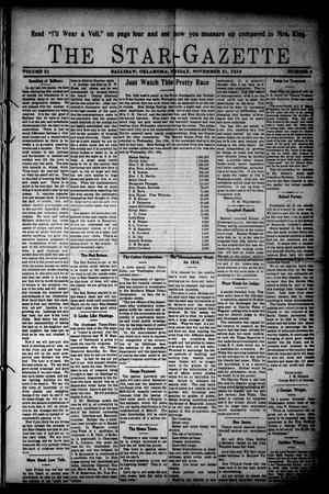 The Star-Gazette (Sallisaw, Okla.), Vol. 8, No. 4, Ed. 1 Friday, November 21, 1913