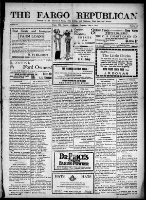 The Fargo Republican (Fargo, Okla.), Vol. 6, No. 50, Ed. 1 Thursday, May 4, 1916