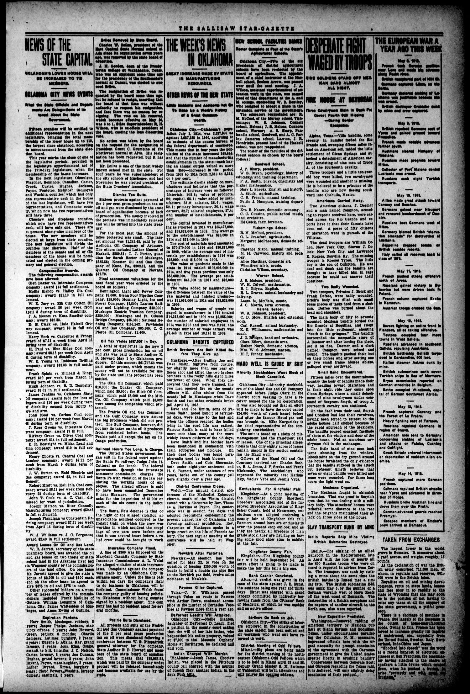 The Star-Gazette (Sallisaw, Okla.), Vol. 23, No. 30, Ed. 1 Friday, May 12, 1916
                                                
                                                    [Sequence #]: 3 of 8
                                                