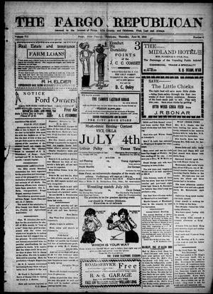 The Fargo Republican (Fargo, Okla.), Vol. 7, No. 6, Ed. 1 Thursday, June 29, 1916