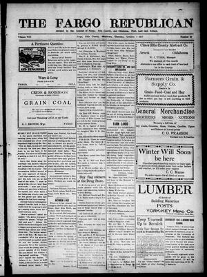 The Fargo Republican (Fargo, Okla.), Vol. 8, No. 20, Ed. 1 Thursday, October 4, 1917