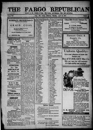 The Fargo Republican (Fargo, Okla.), Vol. 8, No. 46, Ed. 1 Thursday, April 18, 1918