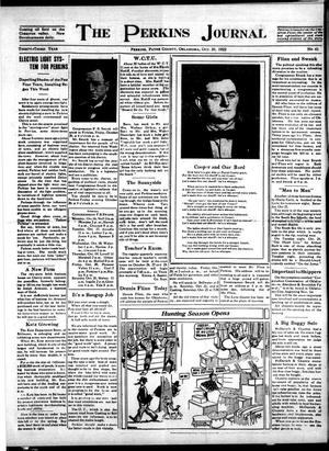 The Perkins Journal (Perkins, Oklahoma), Vol. 33, No. 41, Ed. 1 Friday, October 20, 1922