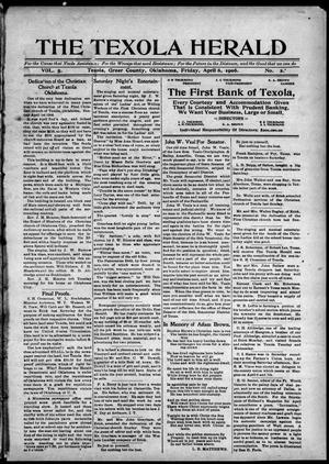 The Texola Herald (Texola, Okla.), Vol. 5, No. 2, Ed. 1 Friday, April 6, 1906