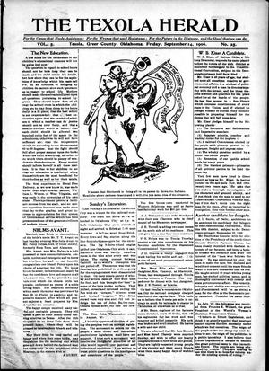 The Texola Herald (Texola, Okla.), Vol. 5, No. 25, Ed. 1 Friday, September 14, 1906