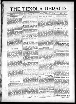 The Texola Herald (Texola, Okla.), Vol. 5, No. 45, Ed. 1 Friday, February 1, 1907