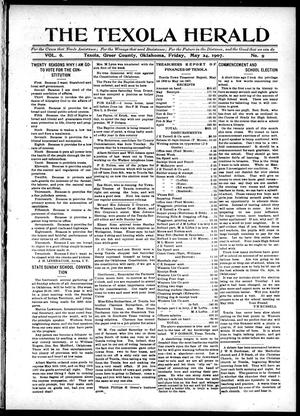 The Texola Herald (Texola, Okla.), Vol. 6, No. 9, Ed. 1 Friday, May 24, 1907