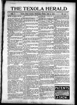 The Texola Herald (Texola, Okla.), Vol. 6, No. 15, Ed. 1 Friday, July 5, 1907
