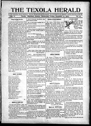 The Texola Herald (Texola, Okla.), Vol. 6, No. 37, Ed. 1 Friday, December 13, 1907