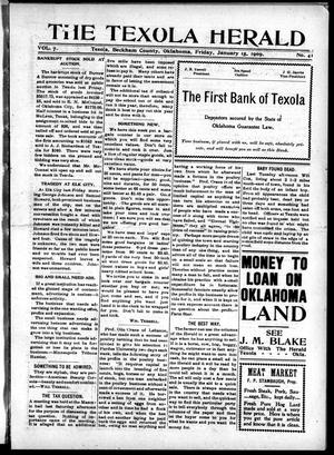 The Texola Herald (Texola, Okla.), Vol. 7, No. 41, Ed. 1 Friday, January 15, 1909