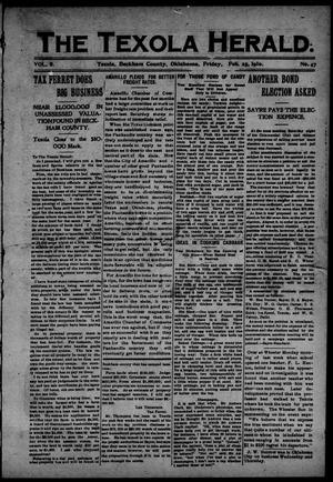 The Texola Herald (Texola, Okla.), Vol. 8, No. 47, Ed. 1 Friday, February 25, 1910