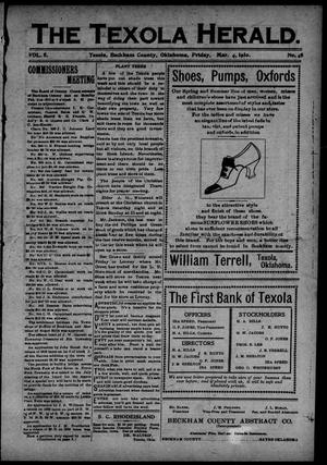 The Texola Herald (Texola, Okla.), Vol. 8, No. 48, Ed. 1 Friday, March 4, 1910