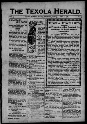 The Texola Herald (Texola, Okla.), Vol. 9, No. 13, Ed. 1 Friday, July 1, 1910