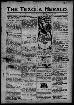 The Texola Herald (Texola, Okla.), Vol. 9, No. 31, Ed. 1 Friday, October 7, 1910