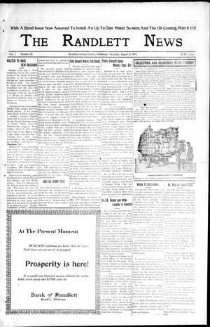 The Randlett News (Randlett, Okla.), Vol. 1, No. 23, Ed. 1 Thursday, August 21, 1919