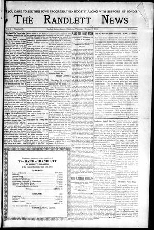 The Randlett News (Randlett, Okla.), Vol. 1, No. 30, Ed. 1 Thursday, October 9, 1919