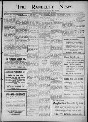 The Randlett News (Randlett, Okla.), Vol. 3, No. 8, Ed. 1 Friday, May 6, 1921