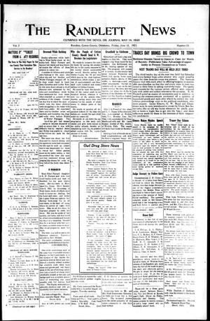 The Randlett News (Randlett, Okla.), Vol. 2, No. 13, Ed. 1 Friday, June 11, 1920