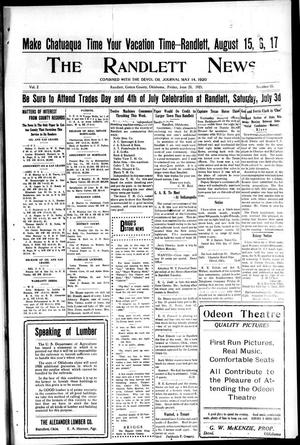 The Randlett News (Randlett, Okla.), Vol. 2, No. 15, Ed. 1 Friday, June 25, 1920
