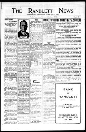 The Randlett News (Randlett, Okla.), Vol. 2, No. 22, Ed. 1 Friday, August 13, 1920