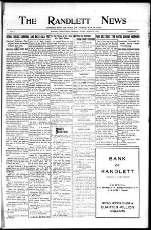 The Randlett News (Randlett, Okla.), Vol. 2, No. 23, Ed. 1 Friday, August 20, 1920