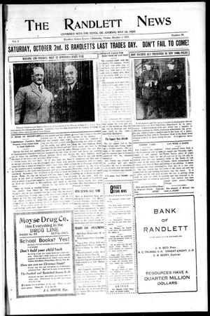 Primary view of object titled 'The Randlett News (Randlett, Okla.), Vol. 2, No. 29, Ed. 1 Friday, October 1, 1920'.