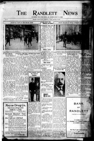 The Randlett News (Randlett, Okla.), Vol. 2, No. 30, Ed. 1 Friday, October 8, 1920