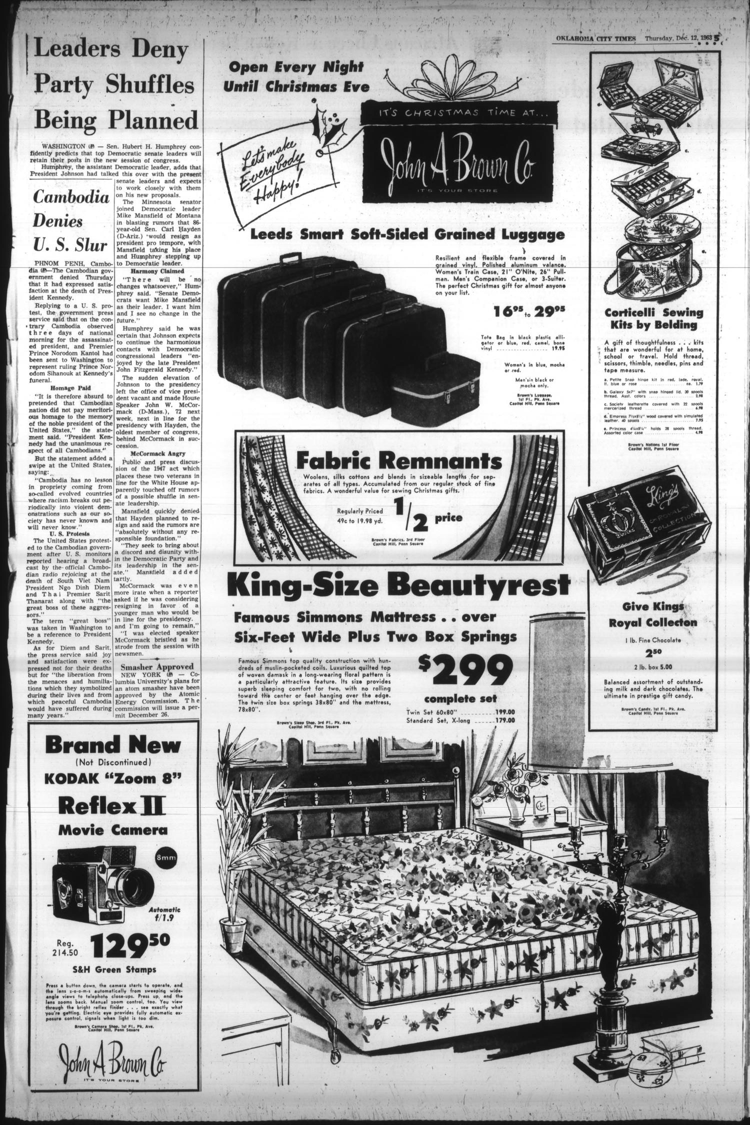 Oklahoma City Times (Oklahoma City, Okla.), Vol. 74, No. 257, Ed. 2 Thursday, December 12, 1963
                                                
                                                    [Sequence #]: 4 of 10
                                                