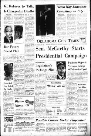 Primary view of object titled 'Oklahoma City Times (Oklahoma City, Okla.), Vol. 78, No. 244, Ed. 1 Thursday, November 30, 1967'.