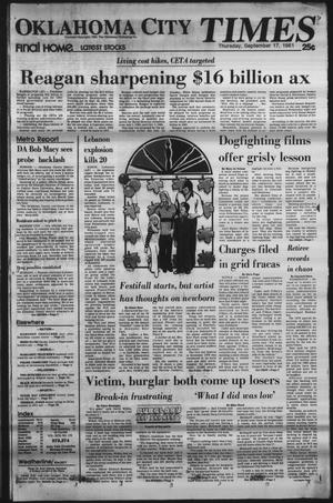 Oklahoma City Times (Oklahoma City, Okla.), Vol. 92, No. 179, Ed. 1 Thursday, September 17, 1981
