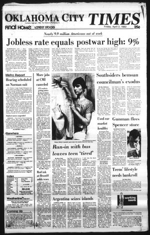 Oklahoma City Times (Oklahoma City, Okla.), Vol. 93, No. 35, Ed. 1 Friday, April 2, 1982